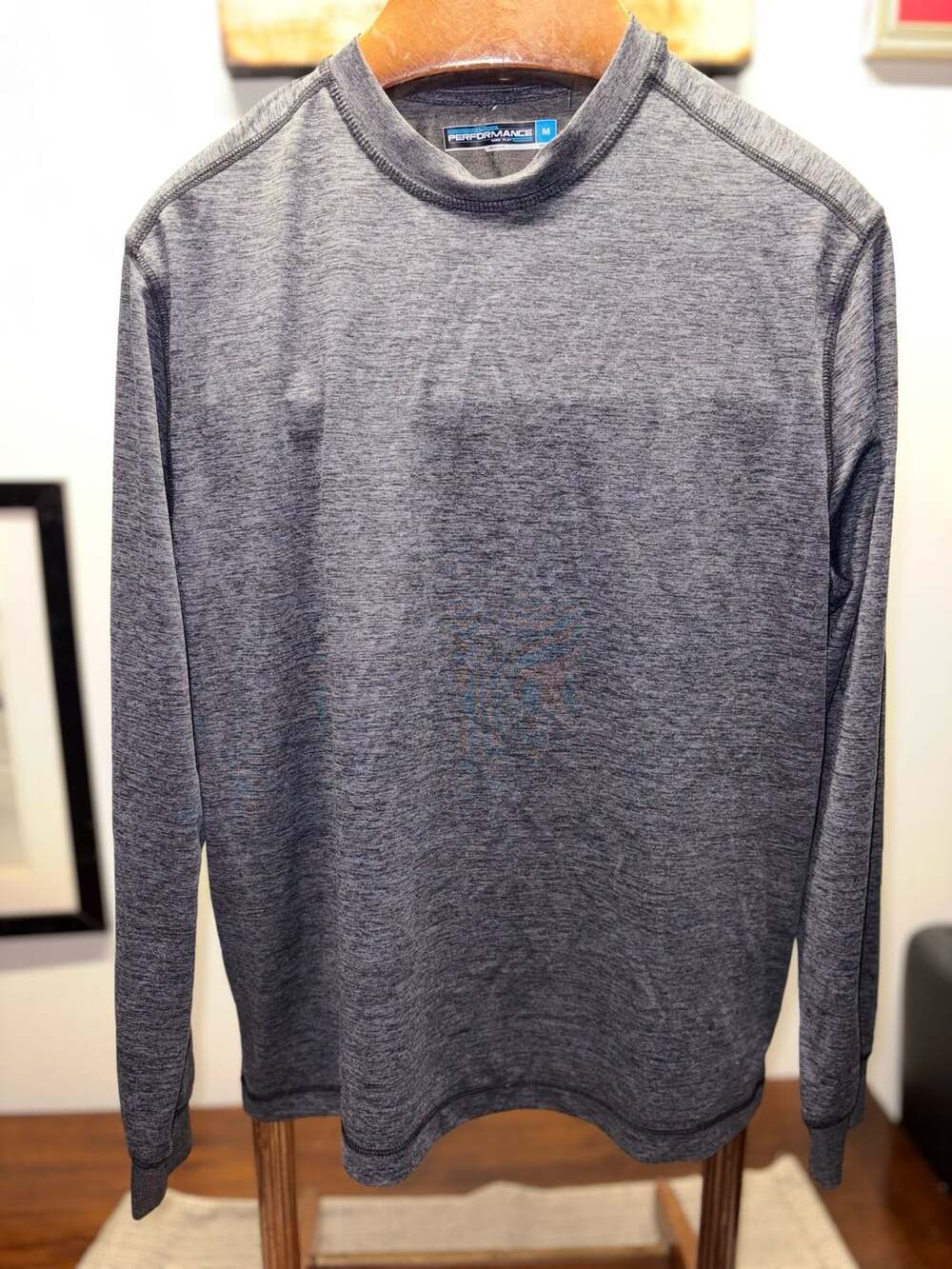 Roundtree & Yorke Performance Long Sleeve Shirt Size M Gray